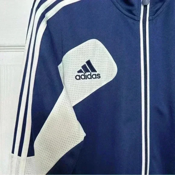 Adidas Condivo Full Zip Training  Jacket Joseph Blue & White Size Large - Picture 10 of 16